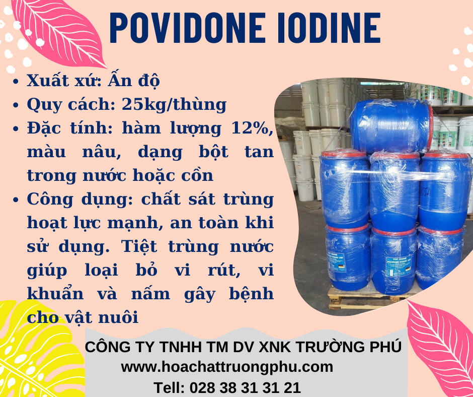 Povidone Iodine Ấn Độ, thùng 25 kg